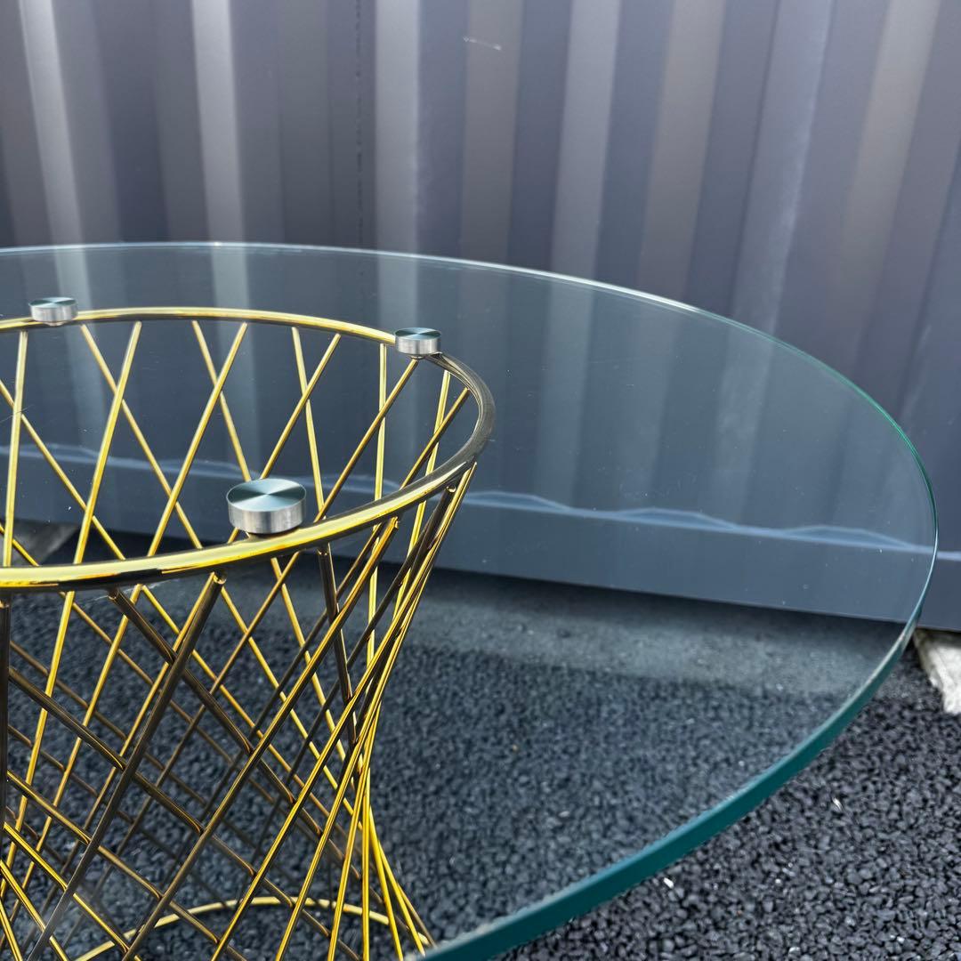 りりり フランフラン　マーリア ダイニングテーブル クリア×ゴールド