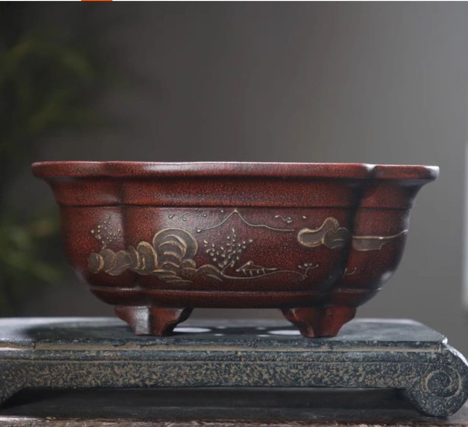 中国宜興 紫砂鉢 小花鉢 菖蒲盆栽 多肉植木鉢 小品盆栽鉢 大品盆栽鉢