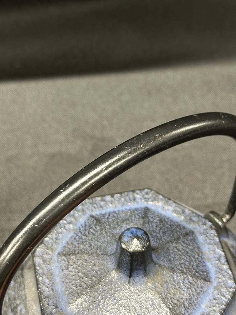 【経年美品】南部鉄器　南部　鉄瓶　急須　青　ブルー　8角