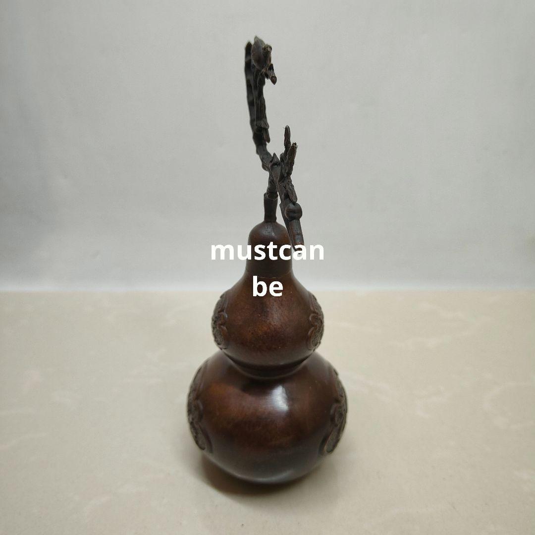 銅 細工 富貴瓢簞 応接間 博古架 茶台 置物 招財 開運 装飾品 工芸品