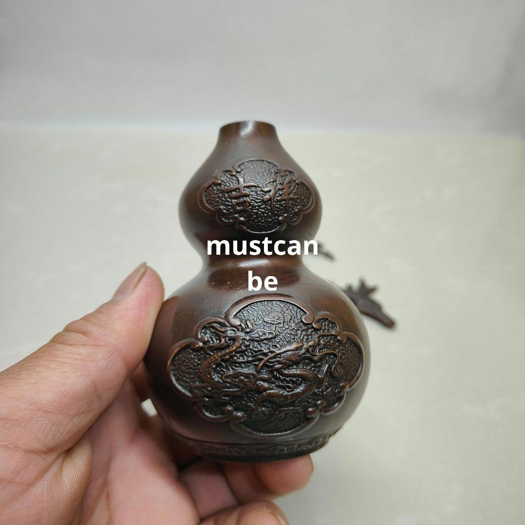 銅 細工 富貴瓢簞 応接間 博古架 茶台 置物 招財 開運 装飾品 工芸品