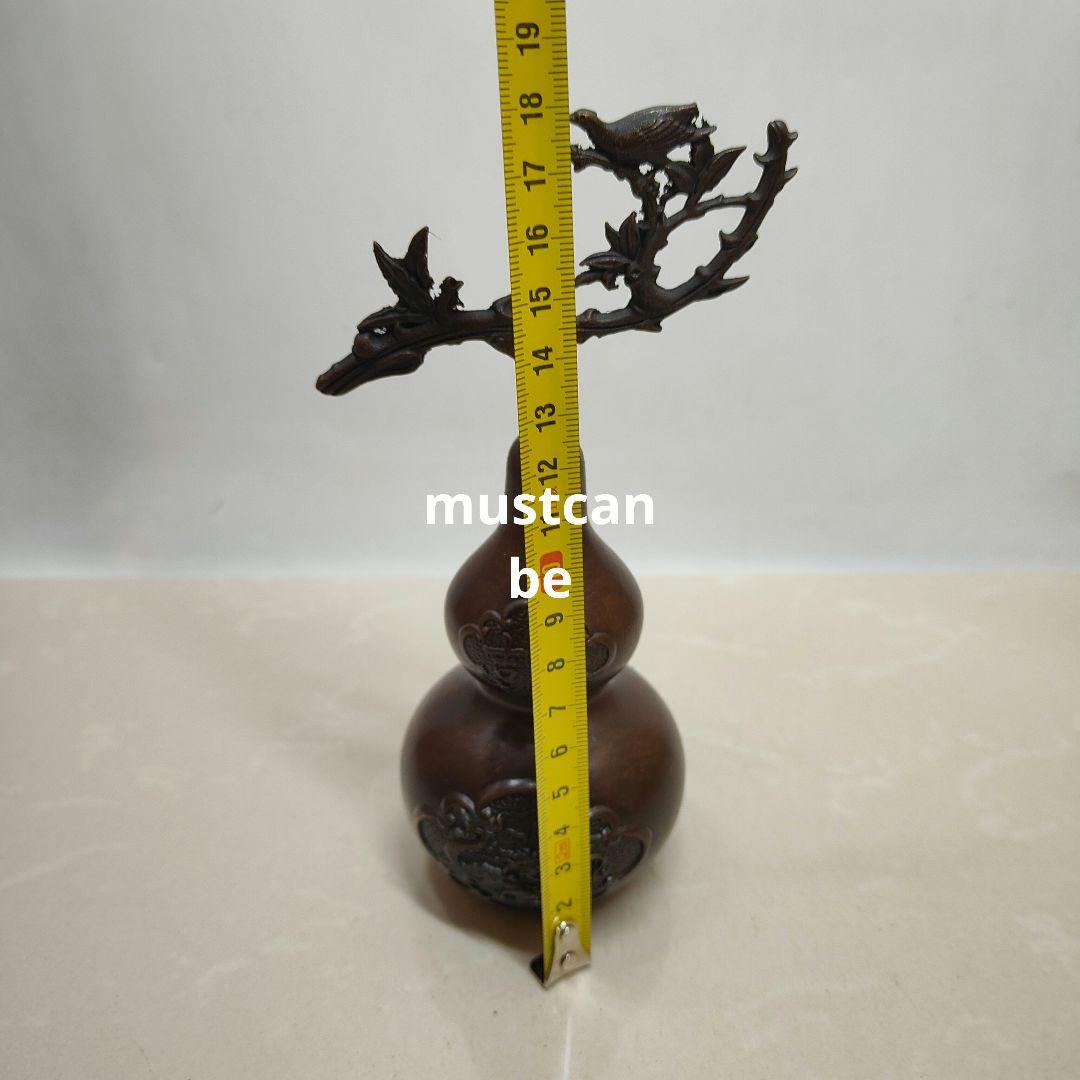 銅 細工 富貴瓢簞 応接間 博古架 茶台 置物 招財 開運 装飾品 工芸品