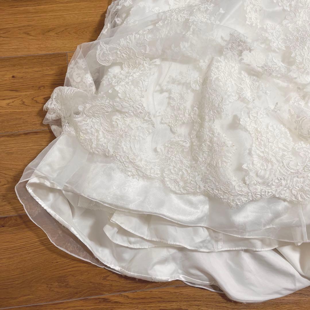 ウェディングドレス　前撮り衣装　袖あり　七分袖