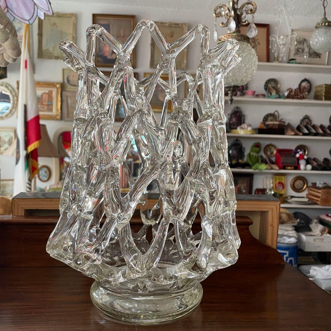 芸術品！50's〜アメリカンアンティーク　ガラスアート置物　ミッドセンチュリー