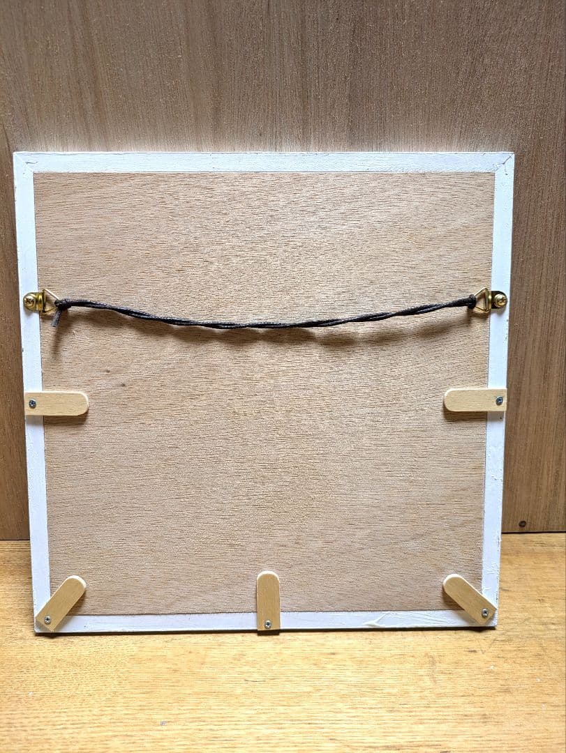 手作り額付き銅版画カラー作品　title「きらめきニャンコ」