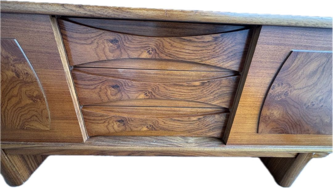 木製ガラス扉キャビネットサイドボード飾り棚ヴィンテージ引き出し付きレア商品