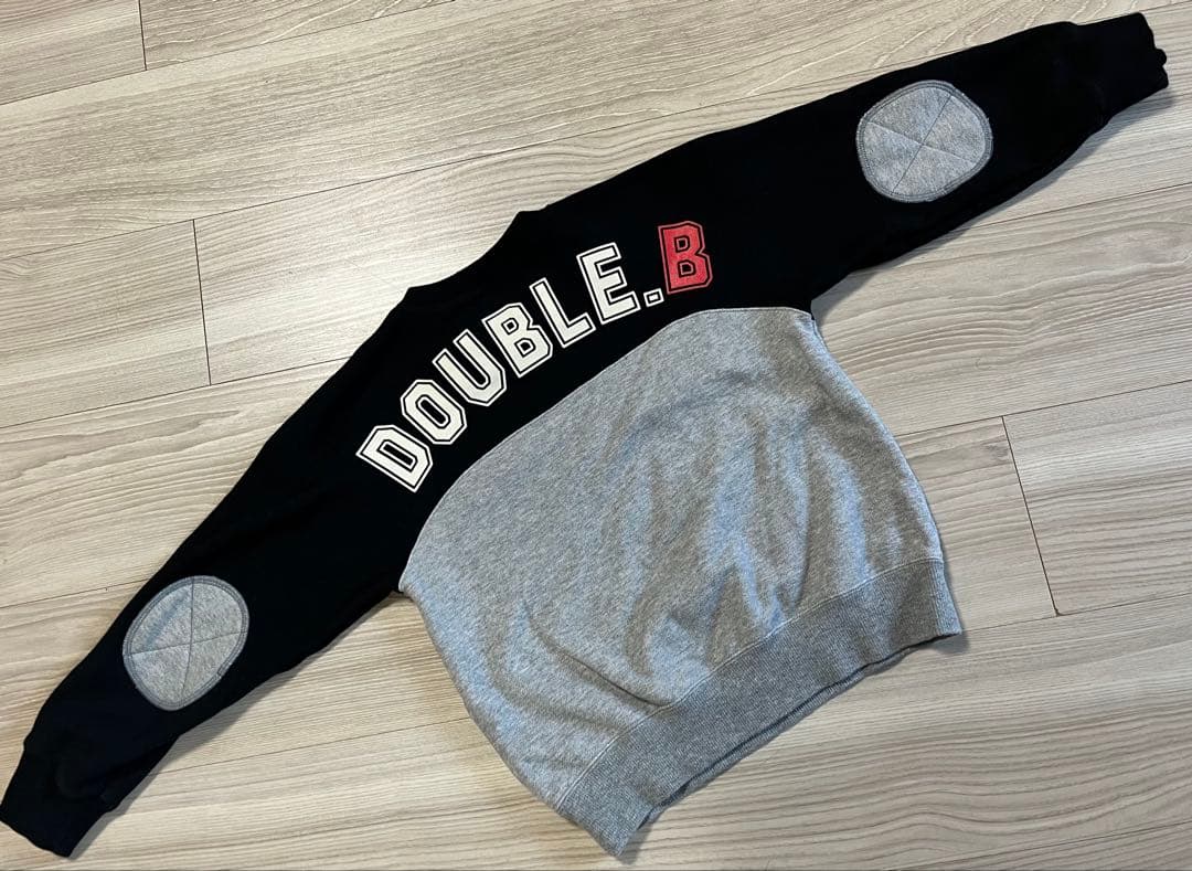 【ペアコーデ】ダブルB バックロゴトレーナー Lサイズ&120cm ダブルビー