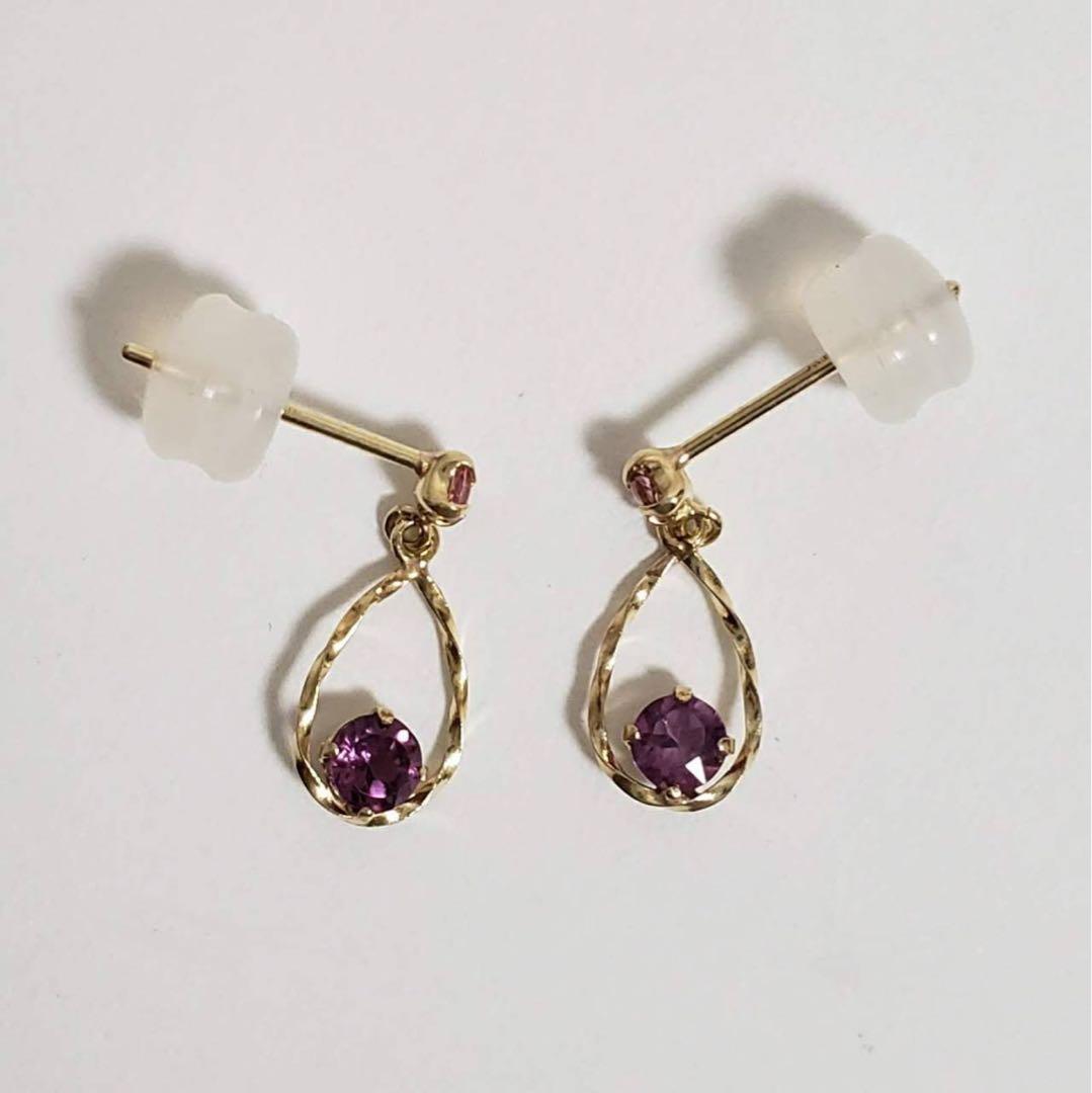 【クリスマスSALE目玉商品】新品未使用♡K10台☆ガーネットピアス