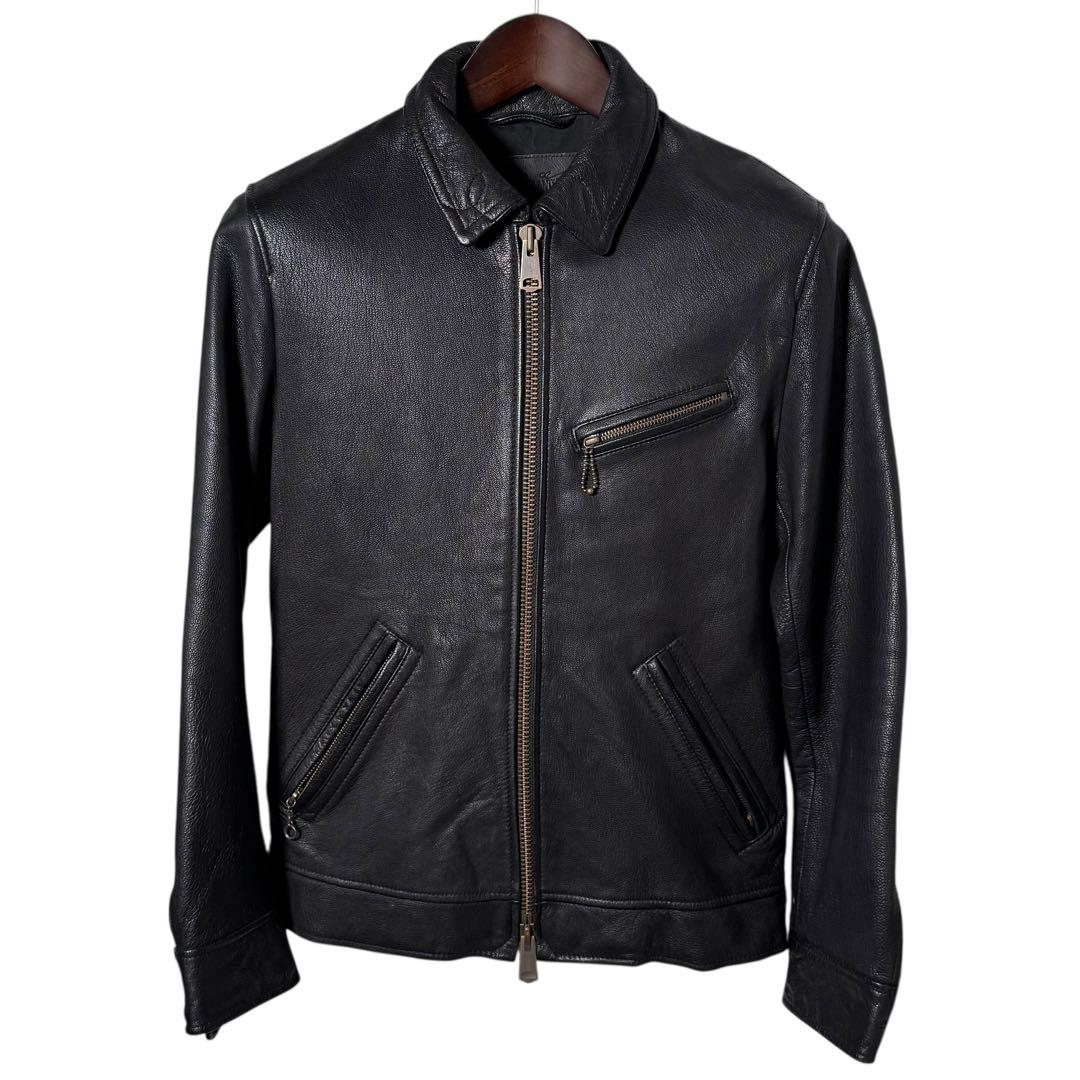 ジャックローズ アンティーク ライダースジャケット シングル ゴートレザー 美品