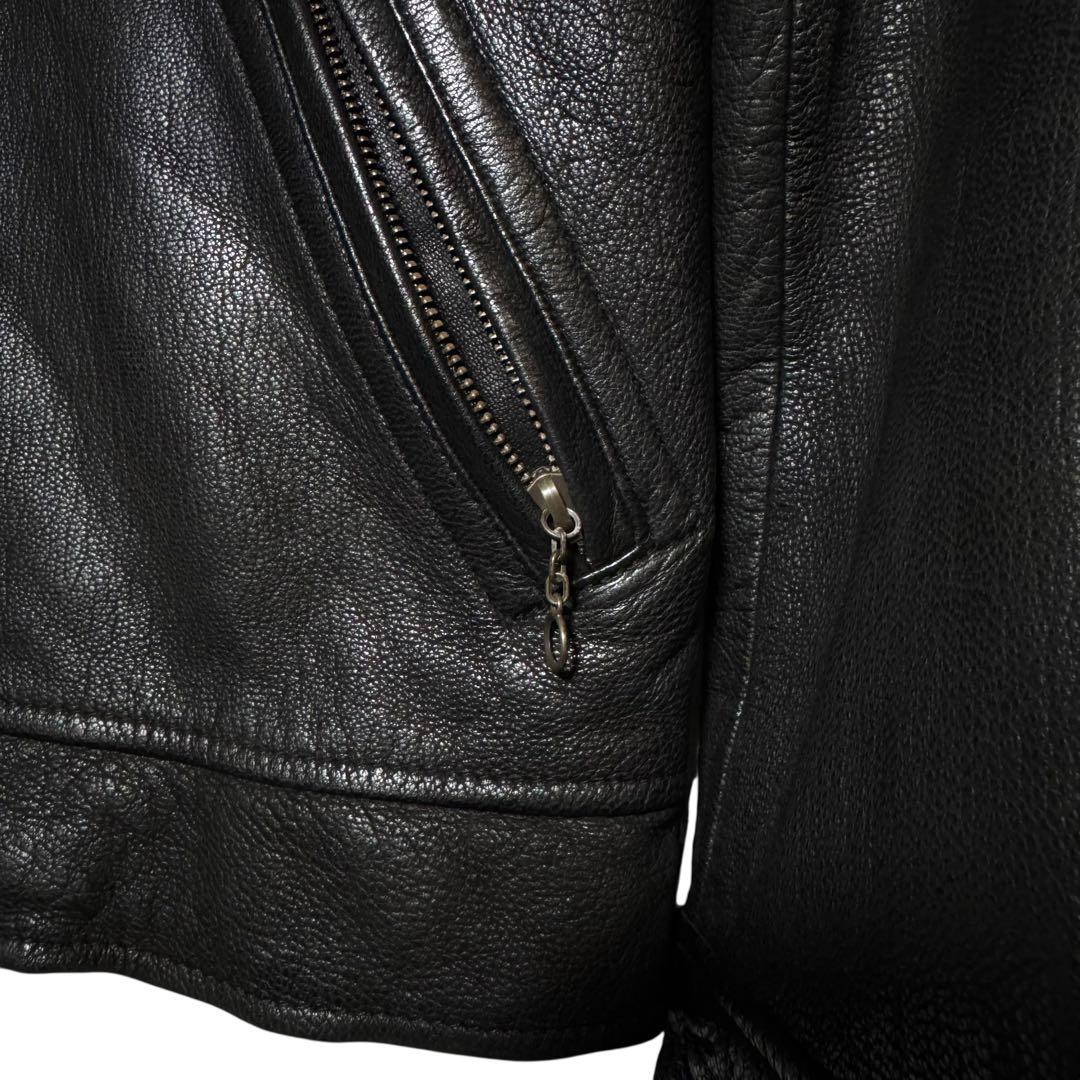 ジャックローズ アンティーク ライダースジャケット シングル ゴートレザー 美品