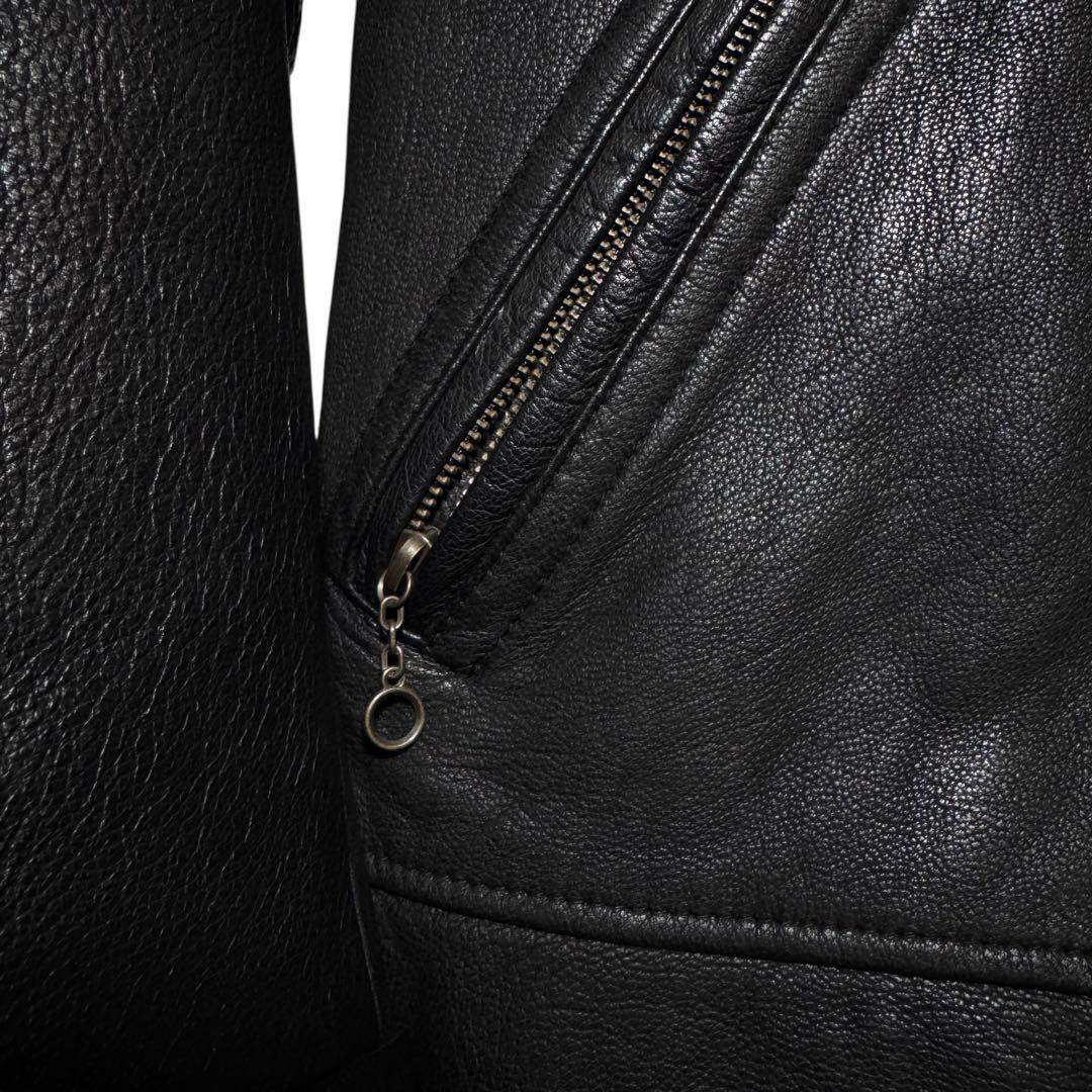 ジャックローズ アンティーク ライダースジャケット シングル ゴートレザー 美品