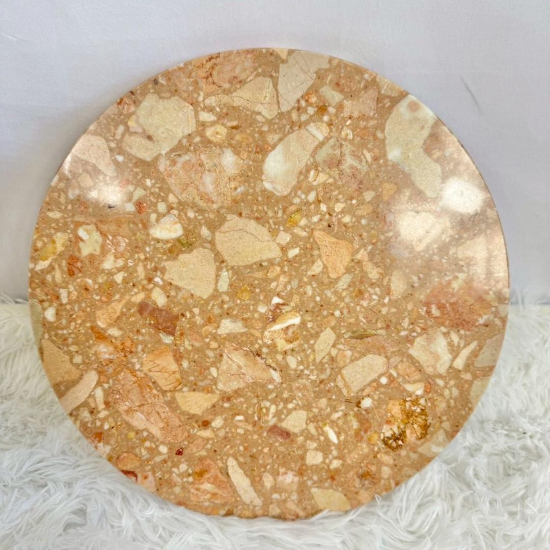 【美品】大理石調　サイドテーブル コンソールテーブル 猫足花台　イタリア製