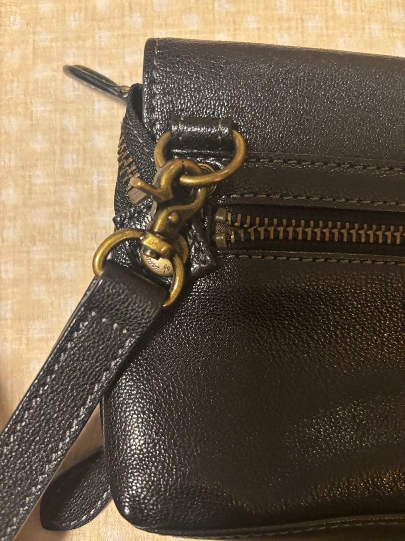 ダコタ アミューズ お財布ショルダー 本革 ブラック 2WAY