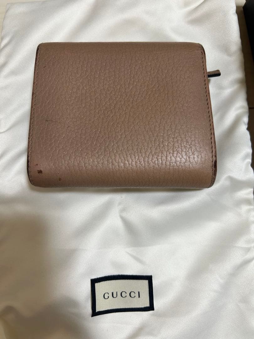 GUCCI 二つ折り財布 ブラウン レザー