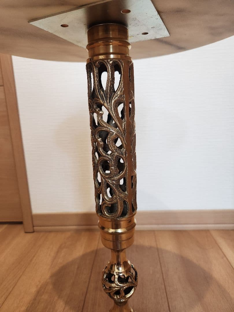 【送料込】大理石ミニテーブル　花台　サイドテーブル　アンティーク