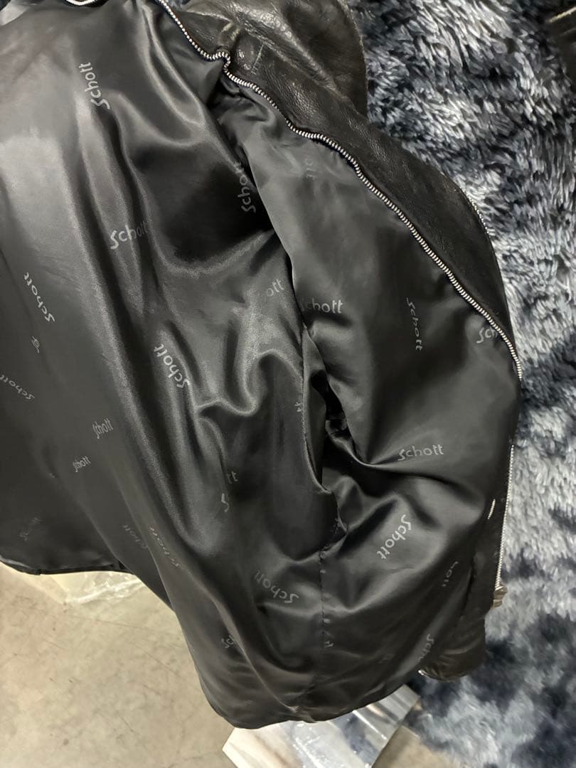 SCHOTT シングルライダースジャケット 38 ボアライナー付き アメリカ製