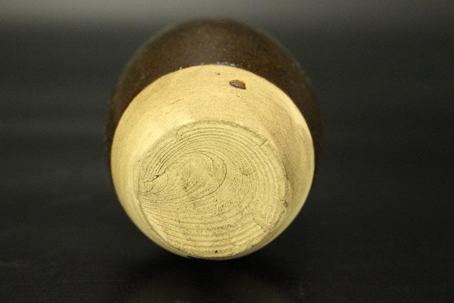 茶道具 唐物 肩衝茶入 纏蓮花裂 鹿角蓋 仕服(RC942)