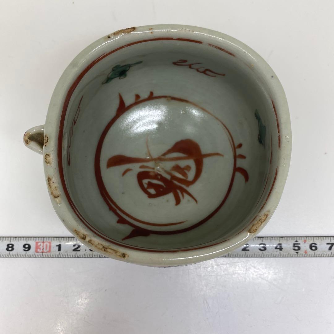 穎川　京焼　呉州赤絵片口　直径10cm タコオ　東N7-0901①