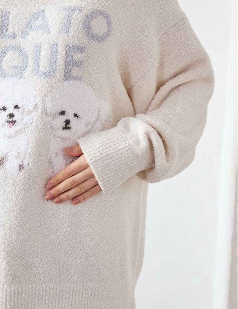 モチーフジャガードプルオーバー　ジェラートピケ　ビションフリーゼ