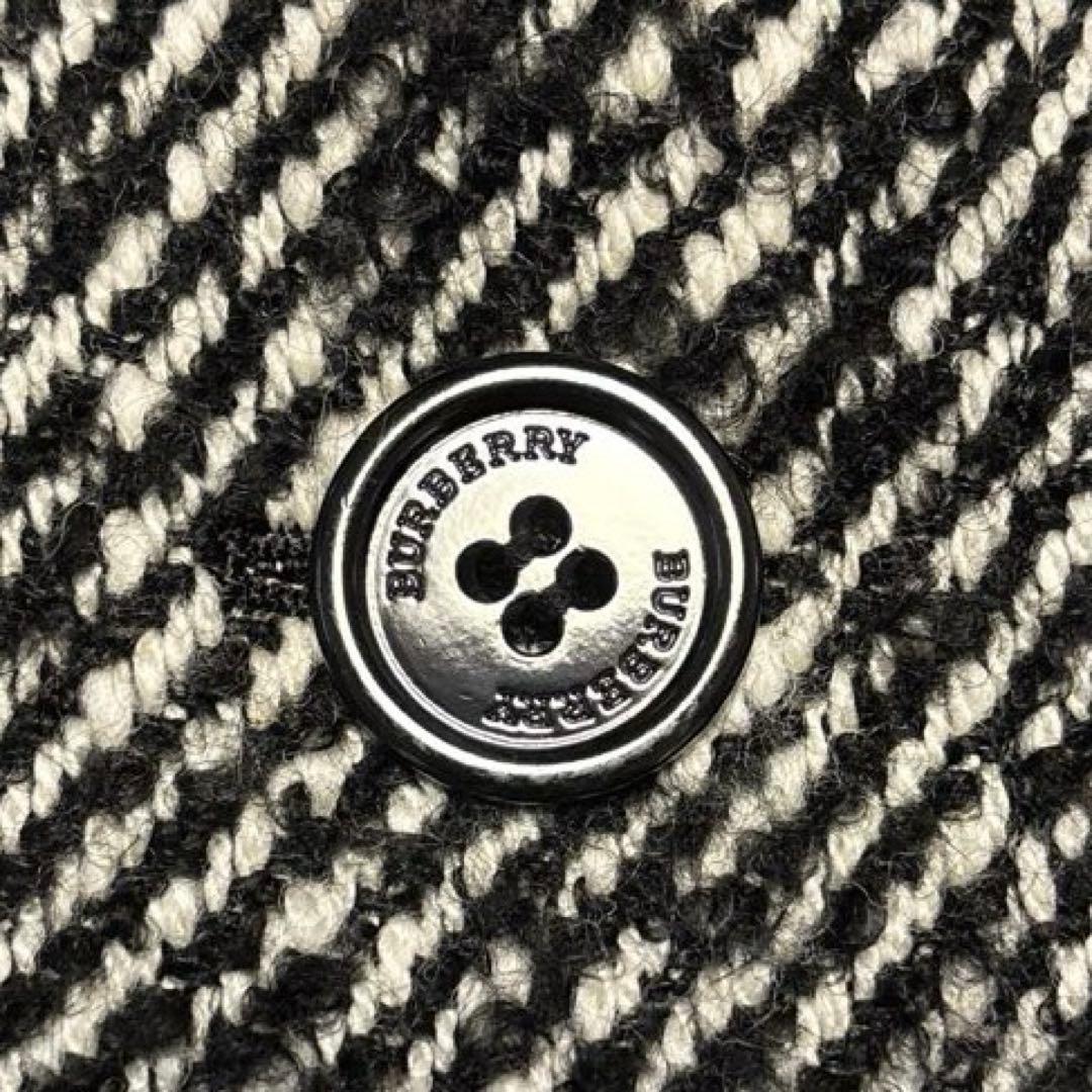 美品⭐︎バーバリーロンドン　ツイードコート　黒白　ロゴボタン38 Mサイズ