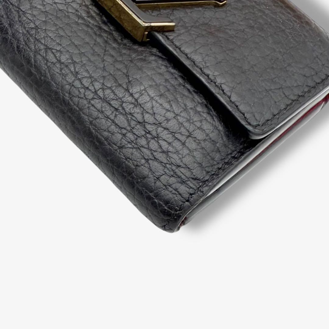 【美品】ルイヴィトン 財布　カプシーヌ XS ブラック コンパクト財布　三つ折り