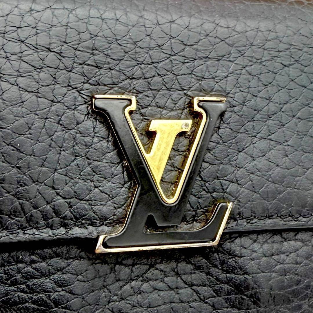 【美品】ルイヴィトン 財布　カプシーヌ XS ブラック コンパクト財布　三つ折り