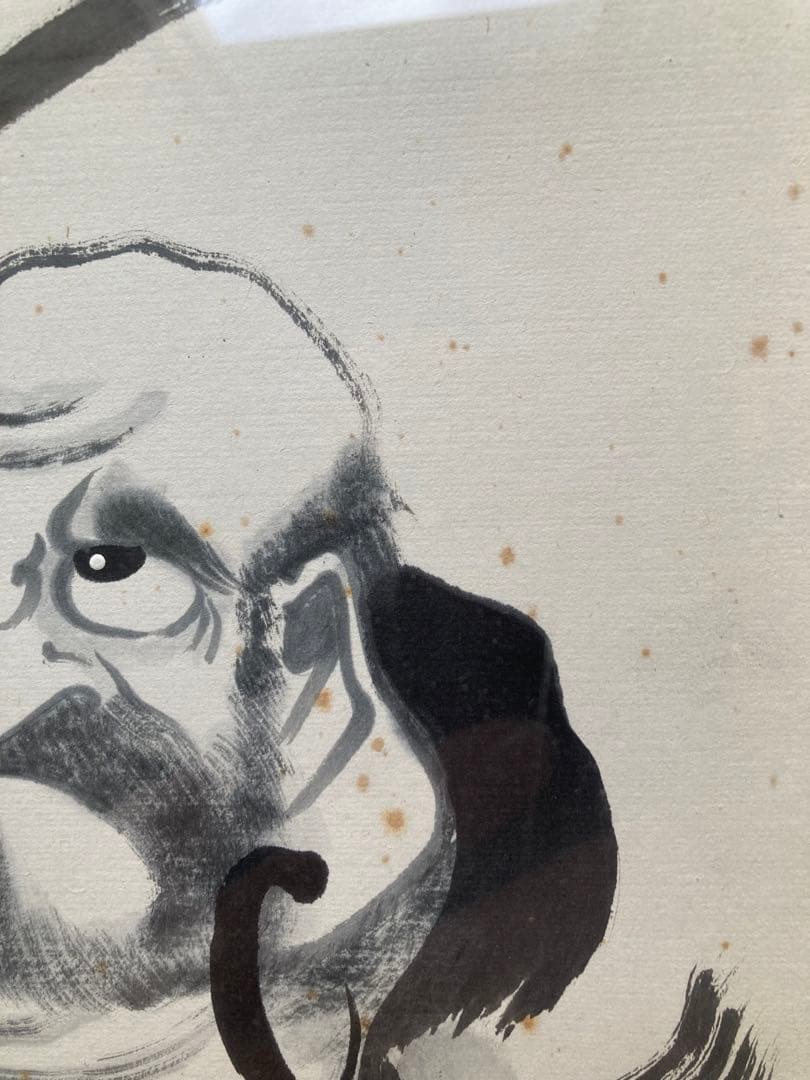 色紙水墨画2枚(達磨、辰)