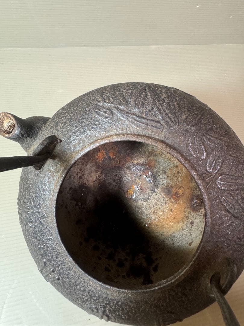 2855 茶道具　龍文堂　竹文　鉄瓶