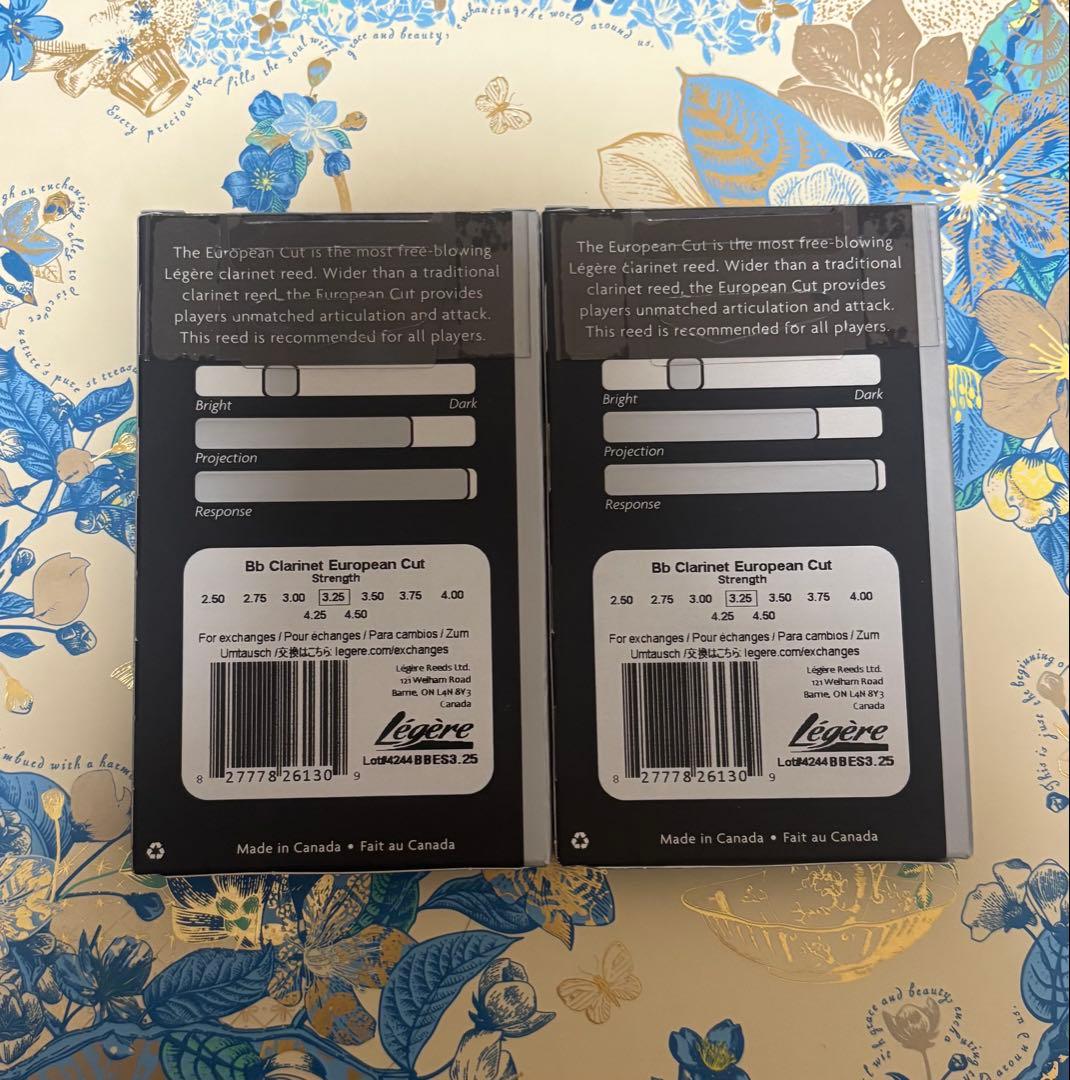Légère B♭クラリネットリード 3.25 European Cut 2個