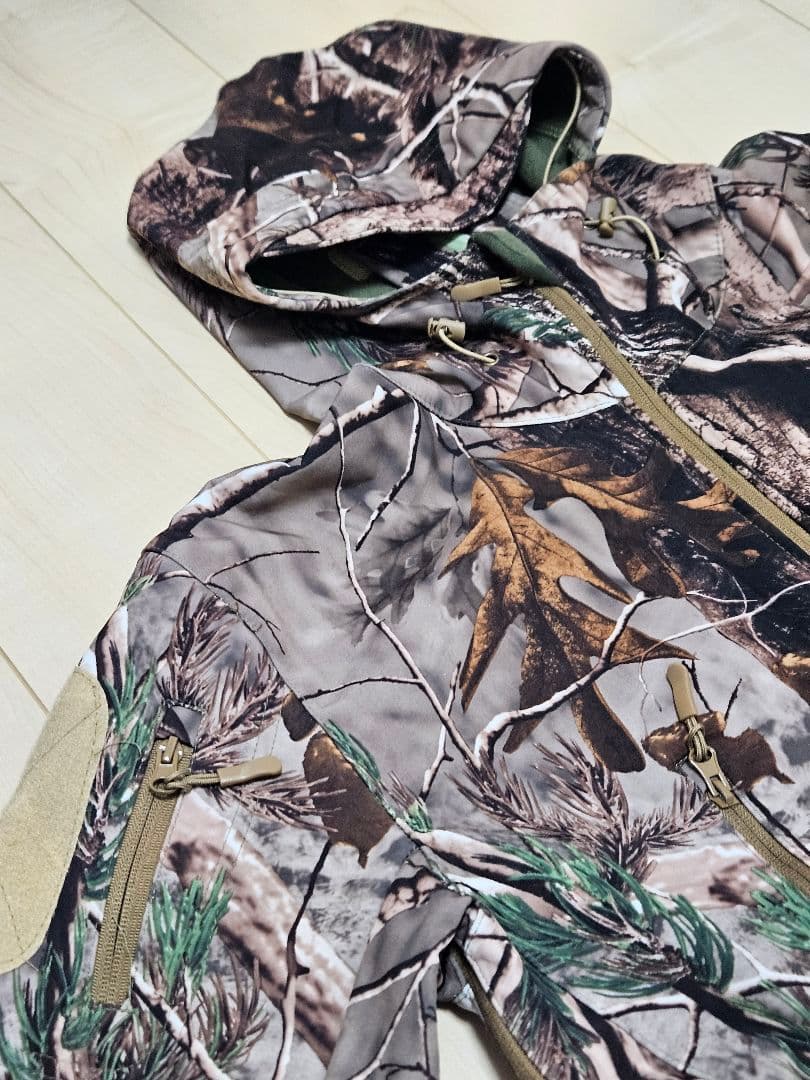 ②リアルツリー柄 迷彩服 セットアップ 上下セット 冬用ジャンパー サバイバル