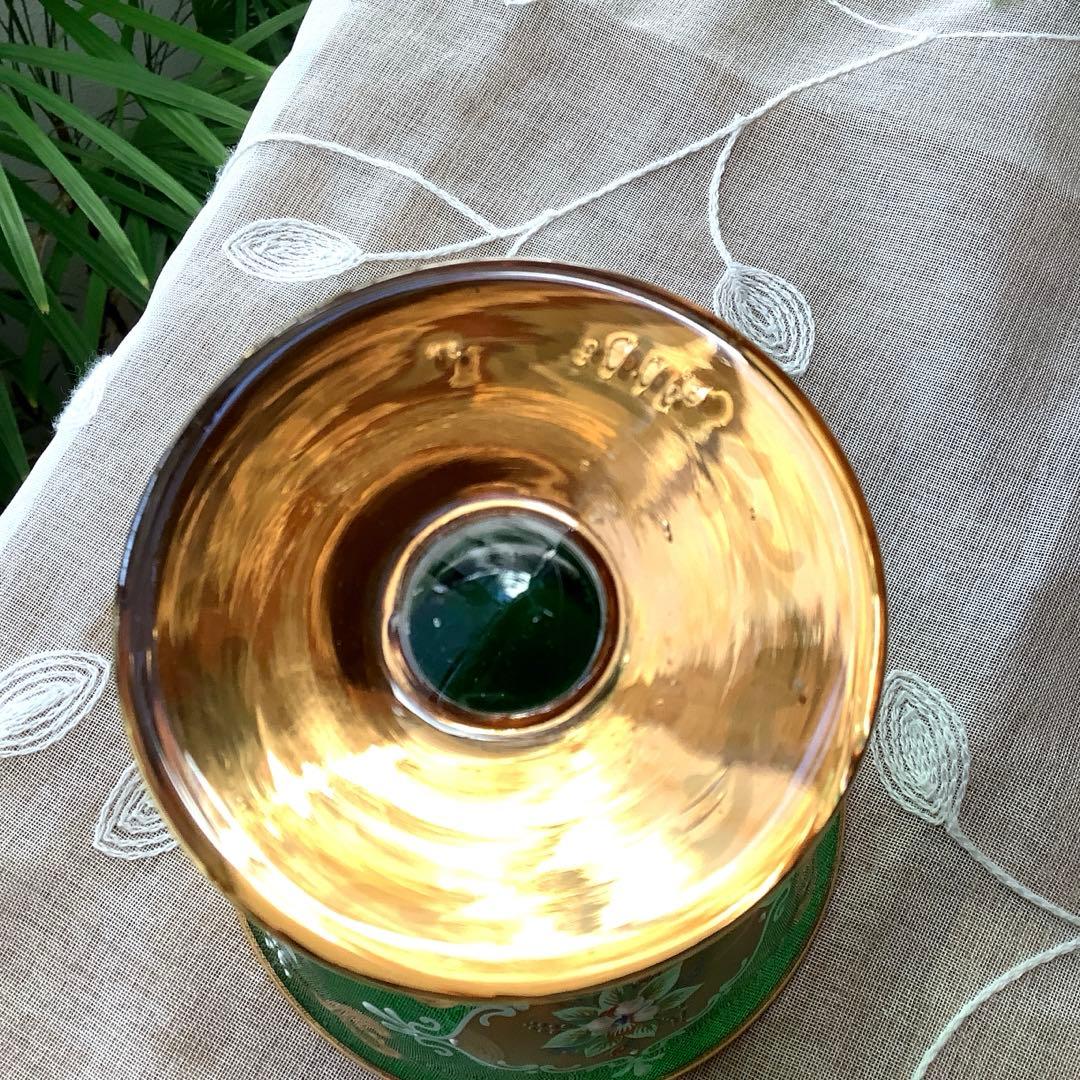 ベネチアングラス　エナメル彩　コンポート