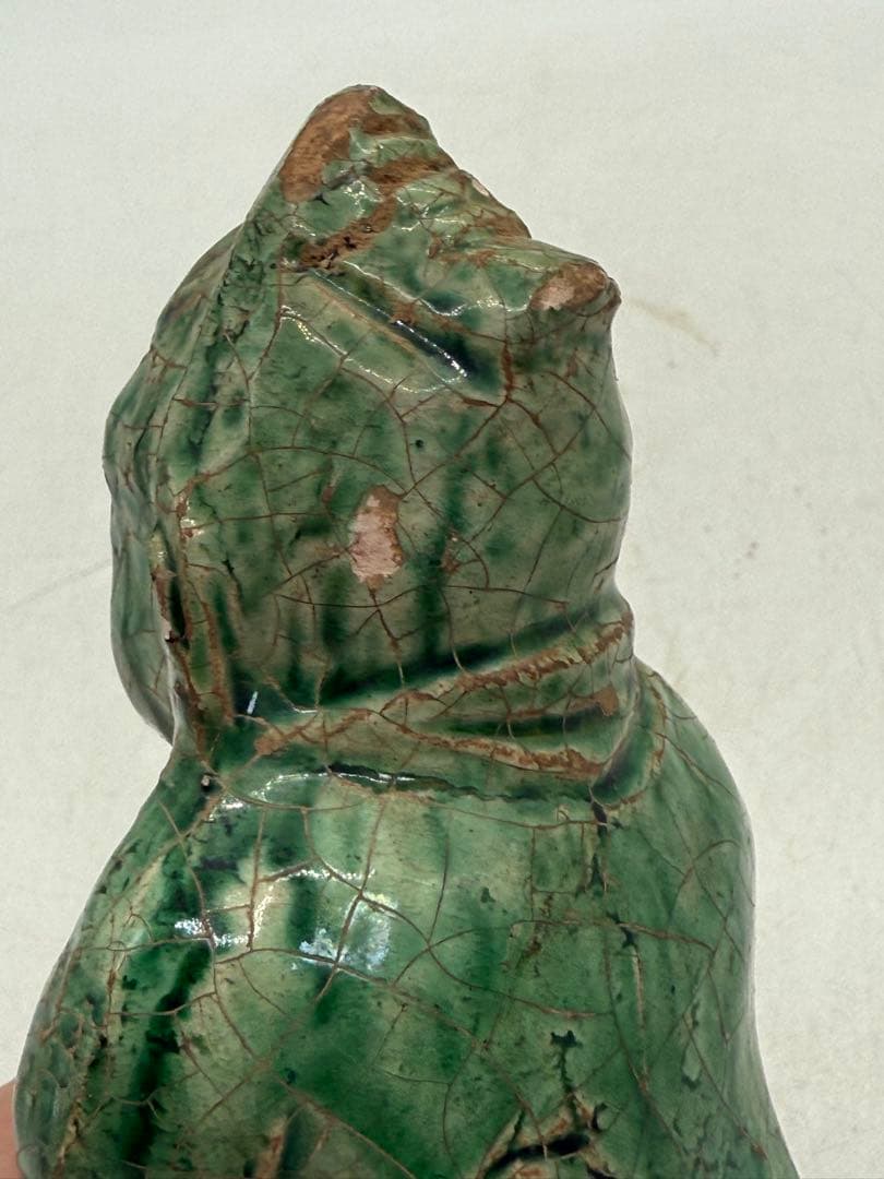 中国　緑釉胡人俑　漢緑釉　高さ約12.6cm 送料込み251022