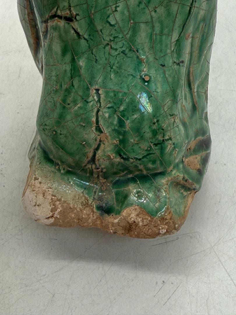 中国　緑釉胡人俑　漢緑釉　高さ約12.6cm 送料込み251022