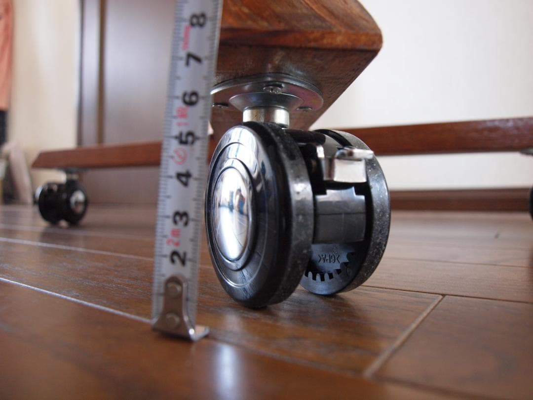 カフェテーブル　サイドテーブル　70x40x高79cm　キャスター付き　北山杉