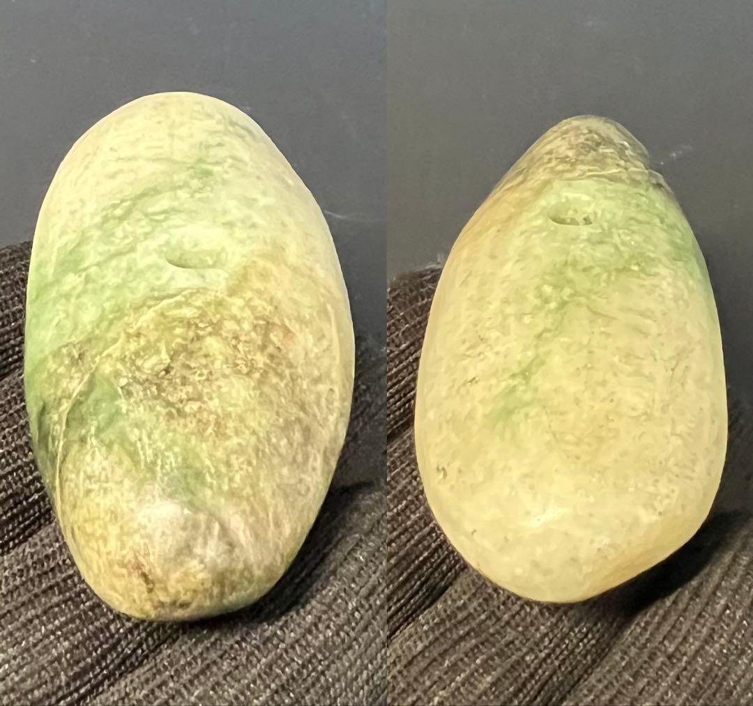 ◎縄文 本翡翠 大珠 呪術具◎ 祭祀具 硬玉 重量143g ◎ 古美術 庵々