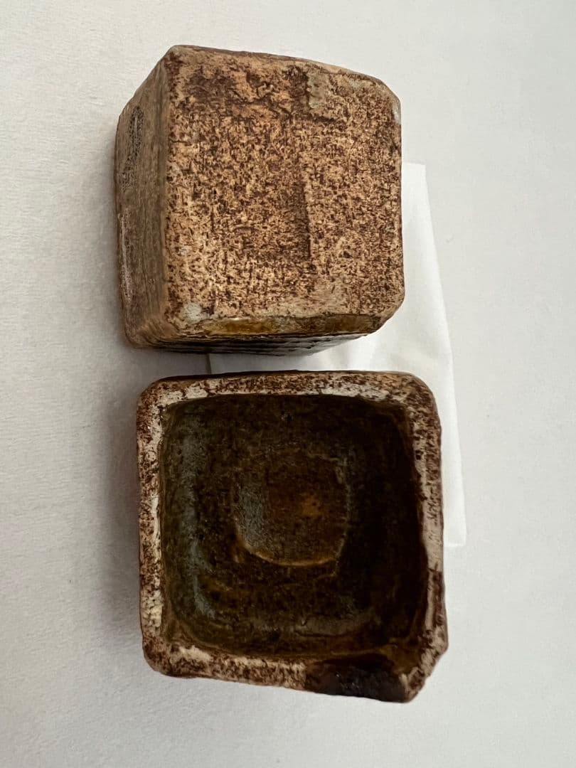 古織部香合 角形 亀 茶道具