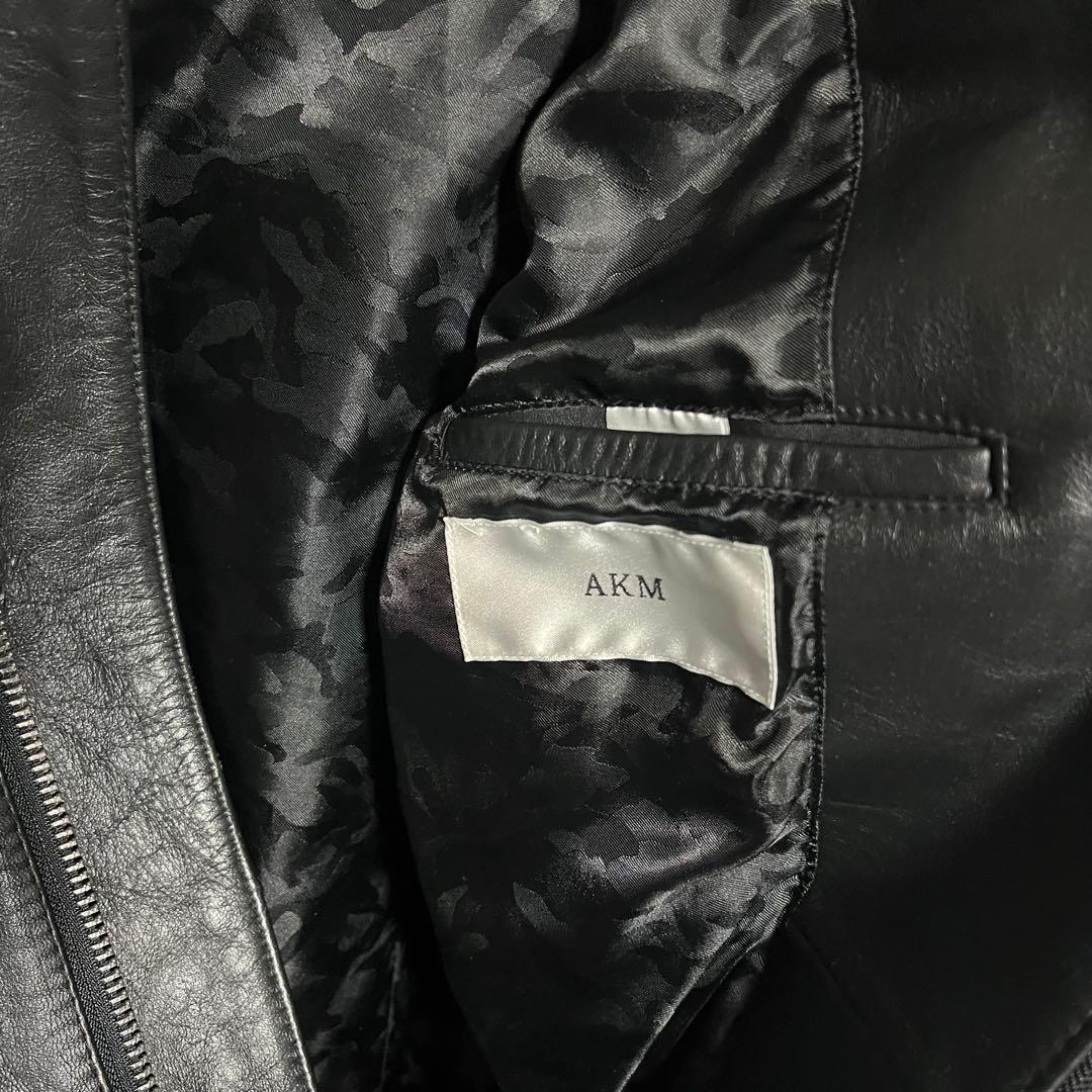 AKM レザージャケット　馬革　ホースレザー　ブラック　黒　Lサイズ　エカム