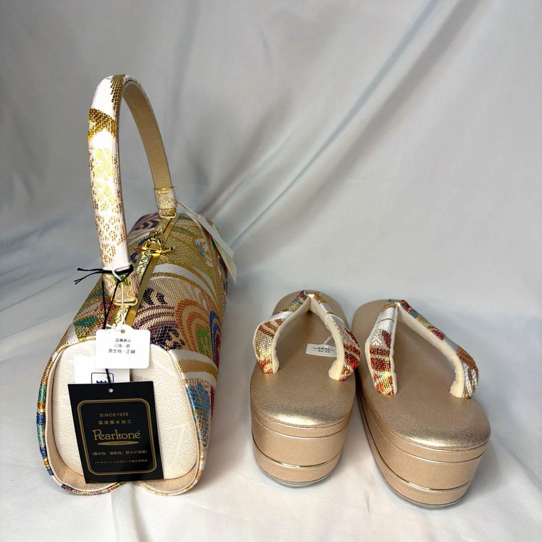 新品訳あり　草履　バッグ　セット　2025年　振袖用　Lサイズ　正絹