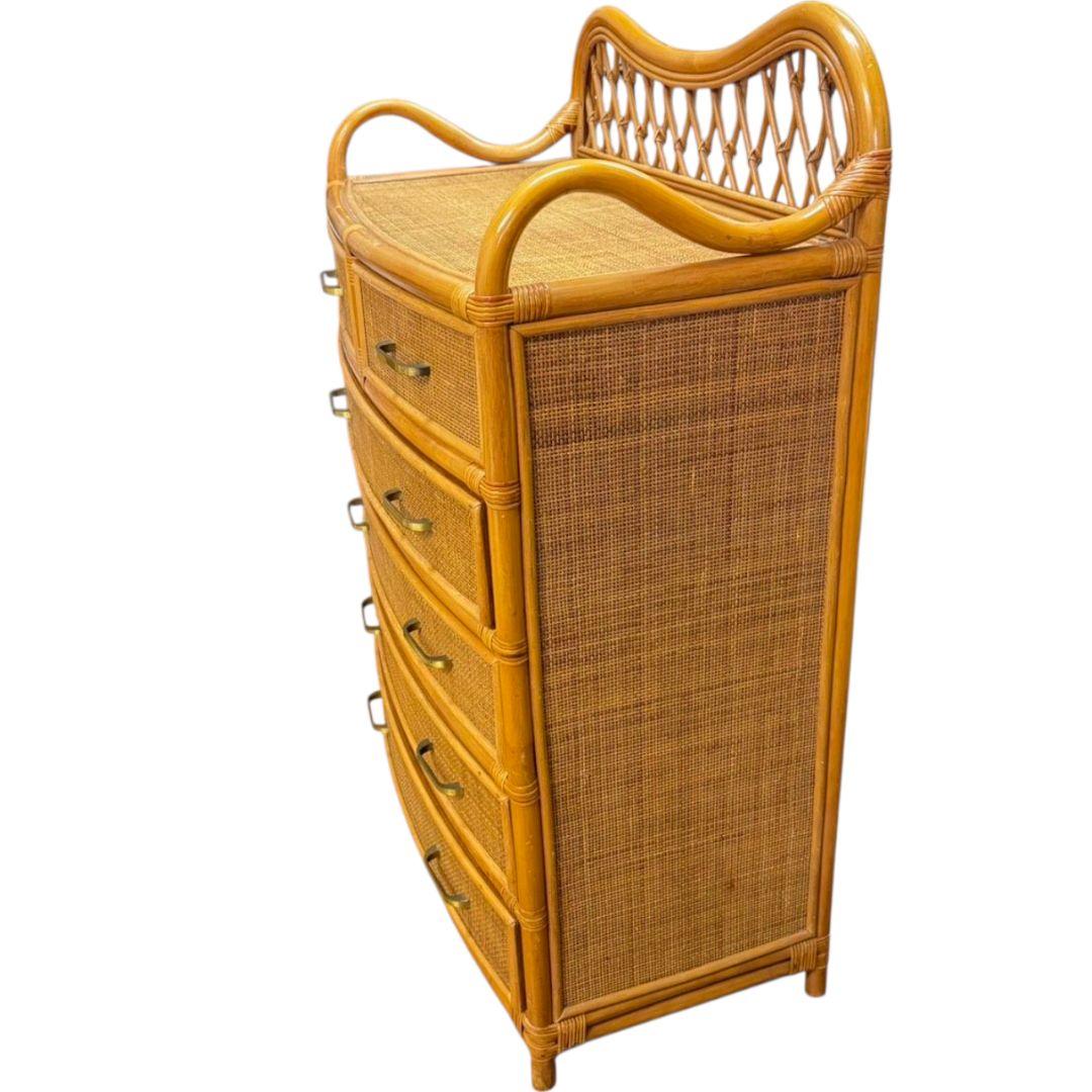 【希少】ラタン 藤 チェスト タンス 家具 アンティーク レトロ