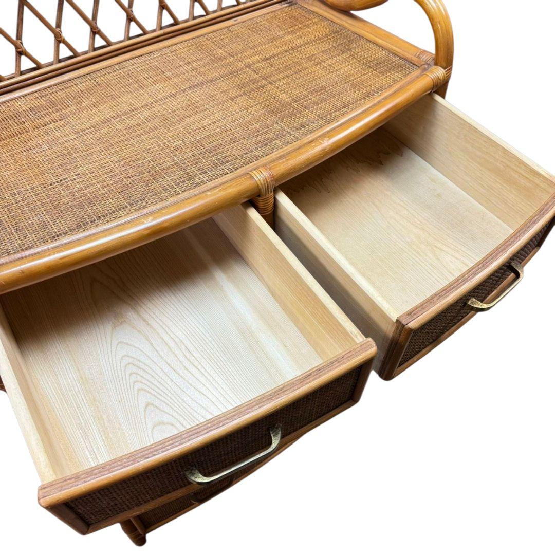 【希少】ラタン 藤 チェスト タンス 家具 アンティーク レトロ