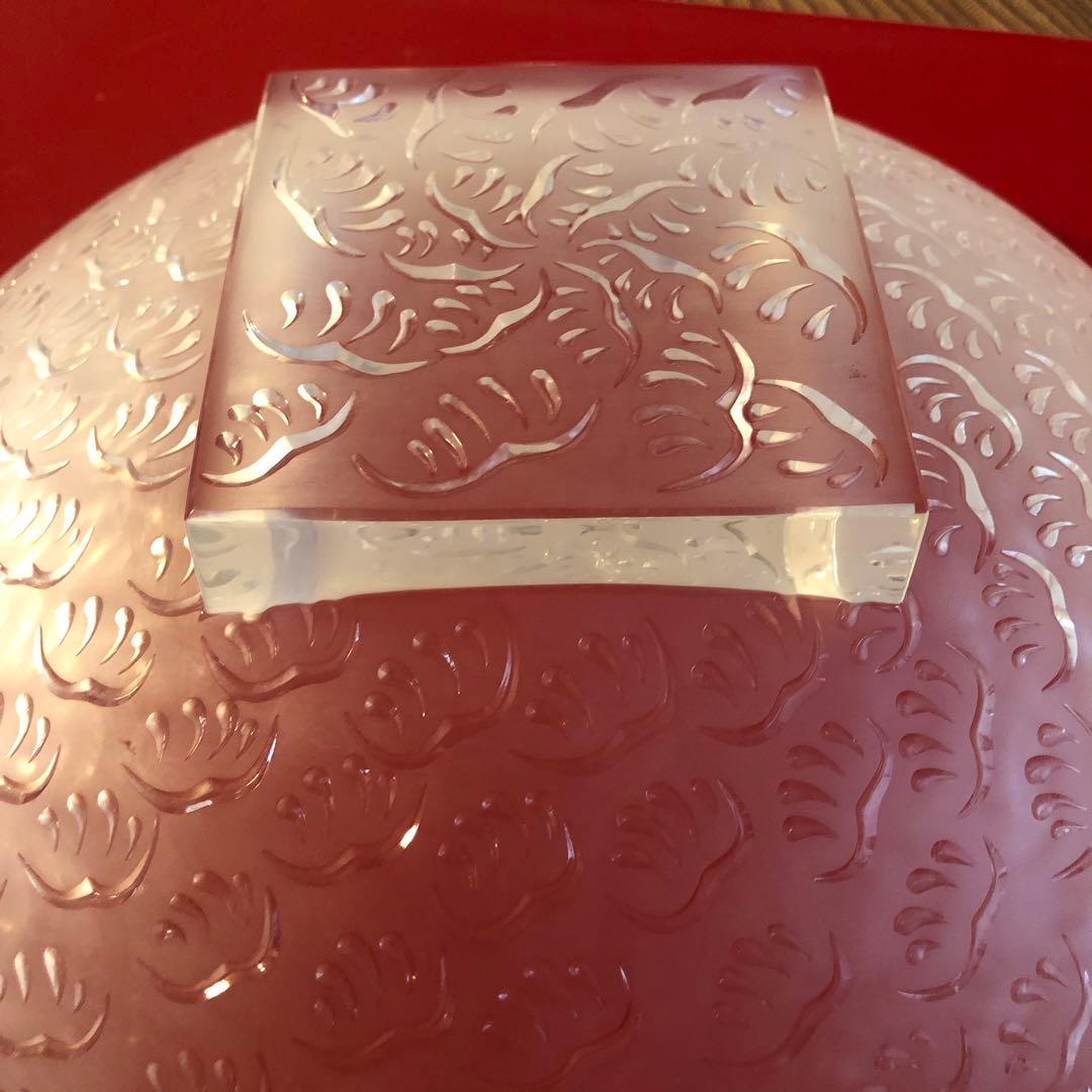 LALIQUE クリスタル 大型サービングプレート 葉/羽根 モチーフ30 cm