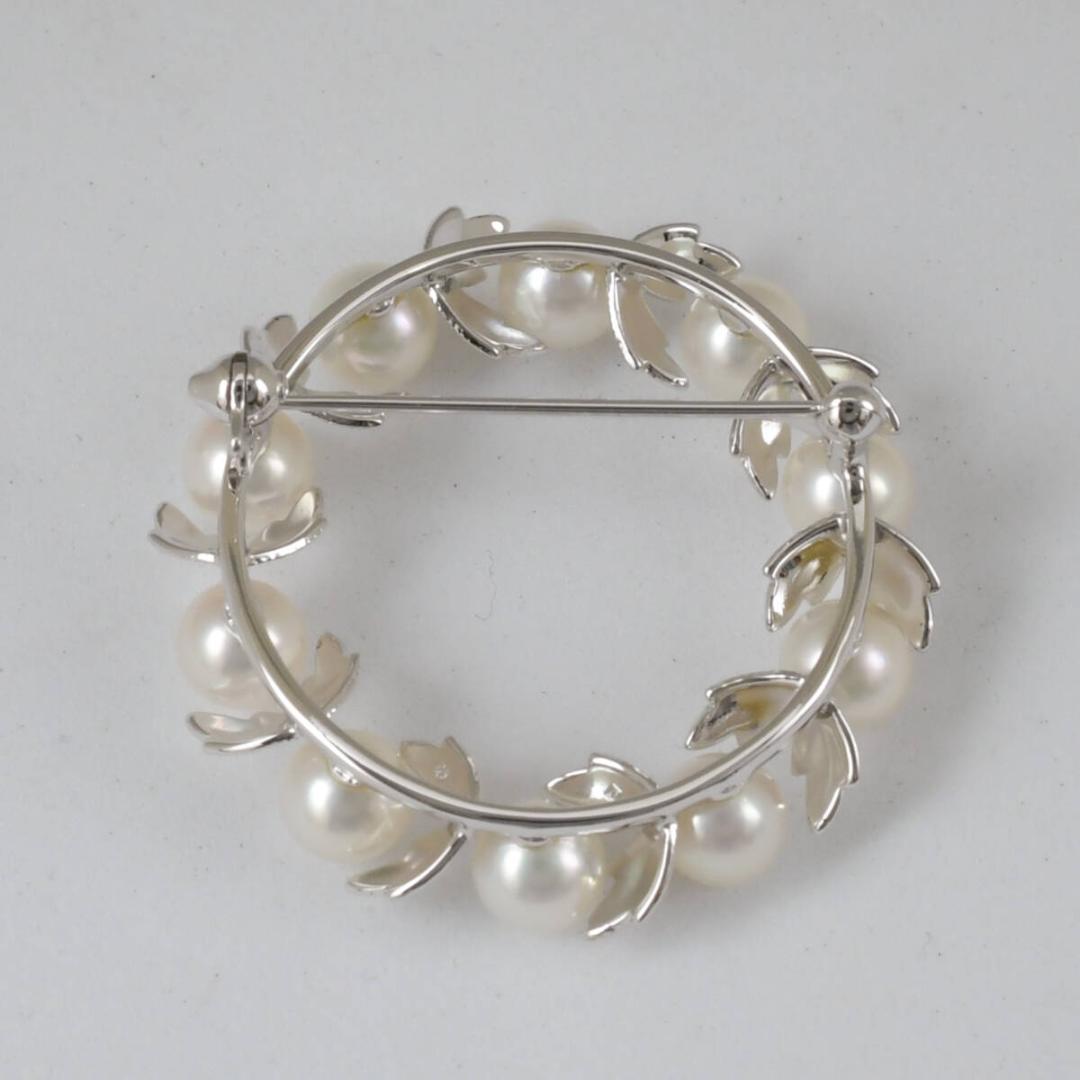 MIKIMOTO 10P パール ベビーパール 真珠 ブローチ 月桂樹