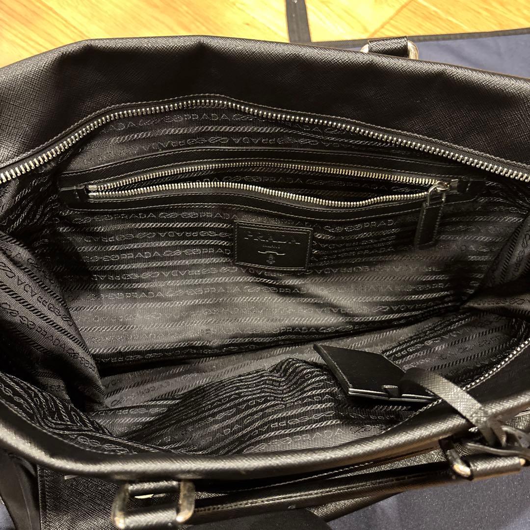 PRADAプラダ　ビジネスバッグ　レザー×ナイロン　ブラック
