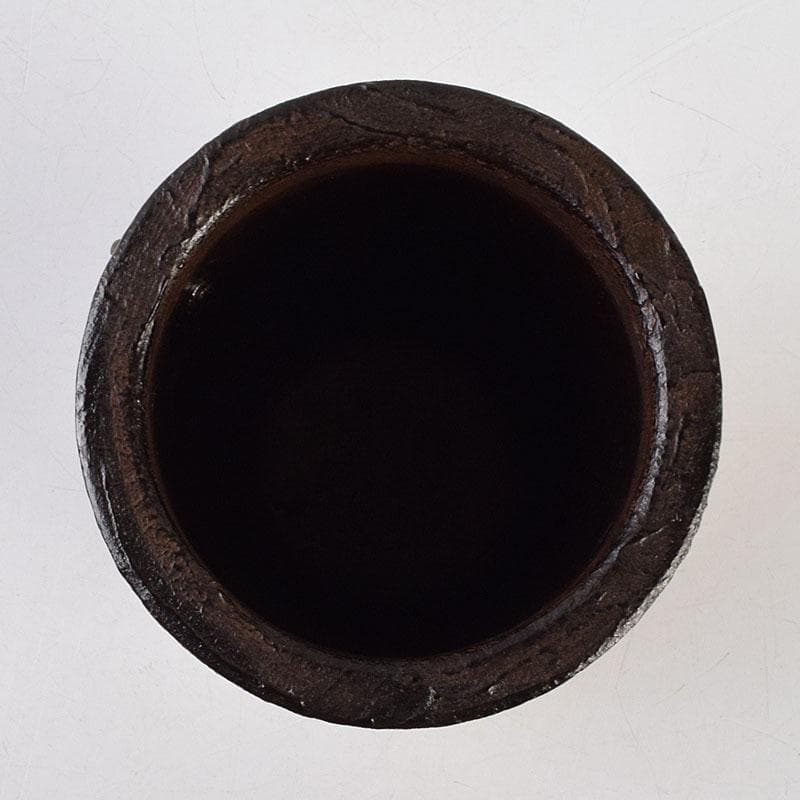 茶道具　漆芸家　難波仁斎作　金蒔絵　花入　掛花入　共箱　C　R9505