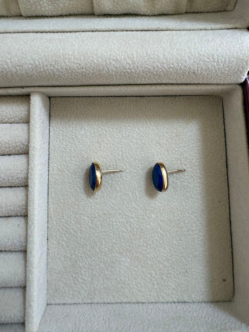 ☆ジュエリーツツミ☆ ラピスラズリ ピアス K10 イエローゴールド