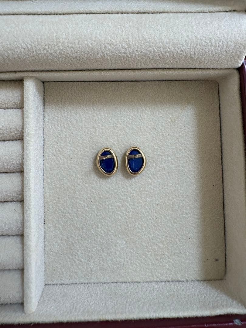 ☆ジュエリーツツミ☆ ラピスラズリ ピアス K10 イエローゴールド