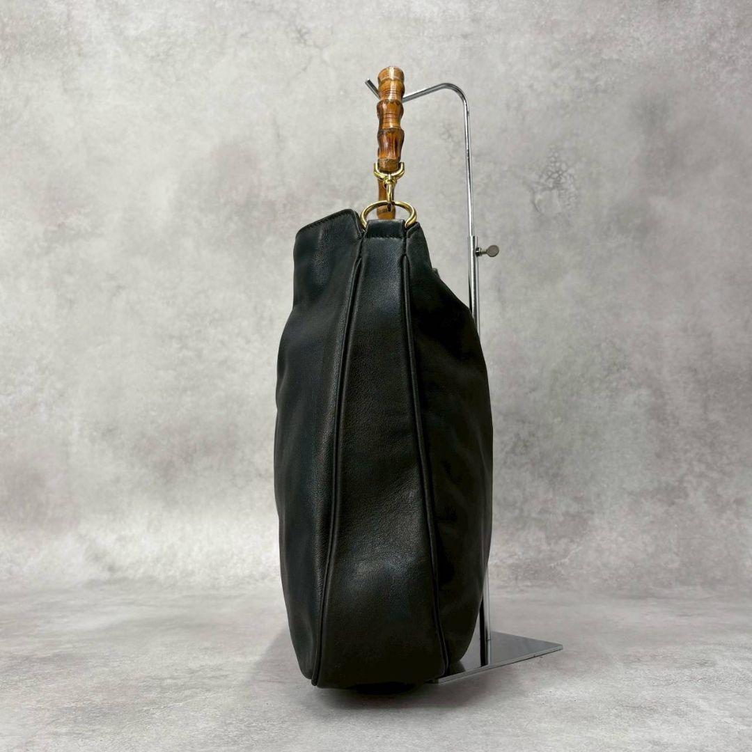 GUCCI グッチ バンブー 2wayハンドバッグ ショルダー レザー ブラック