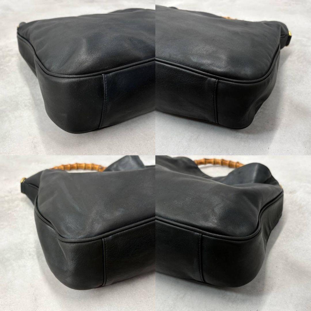 GUCCI グッチ バンブー 2wayハンドバッグ ショルダー レザー ブラック