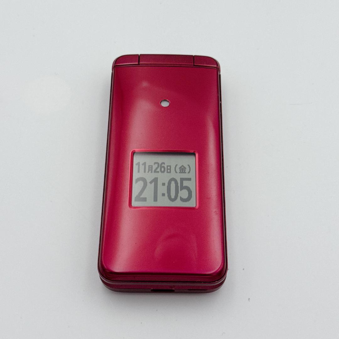 【美品】au かんたんケータイ ライト KYF43 ワインレッド