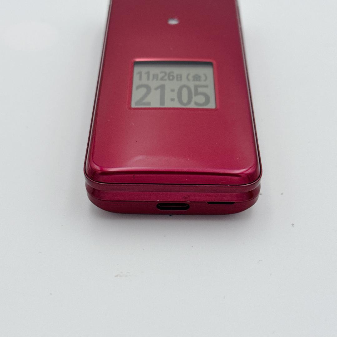 【美品】au かんたんケータイ ライト KYF43 ワインレッド